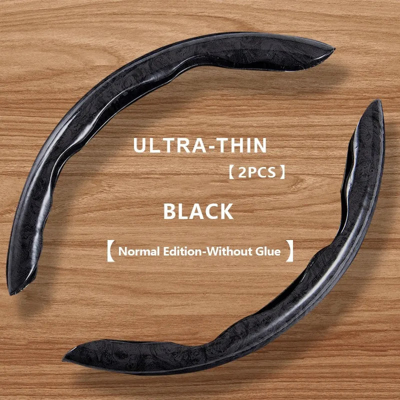 Universal Suede / Nappa Leather Car Steering Wheel Cover 38CM Breathable O/D Shape Protector Non-Slip Auto Interior Accessories
