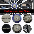 4PCS 75mm Car Floating Wheel Center Hub Caps Cover for Mercedes Benz B/C/E/S Class A Class C200L GLC GLK CLA Accessories.