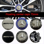 4PCS 75mm Car Floating Wheel Center Hub Caps Cover for Mercedes Benz B/C/E/S Class A Class C200L GLC GLK CLA Accessories.