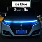 RXZ LED Daytime Running Light Scan Starting Car Hood Decorative Lights DRL Auto Engine Hood Guide Decorative Ambient Lamp 12V