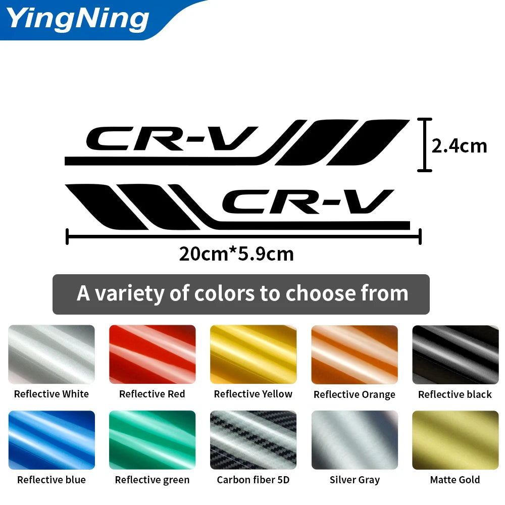 2pcs Car Badge Styling Cars Fender Side Bumper Leaf Plate Side Decorative Stickers For Honda CR-V Auto Vinyl Decal Accessories