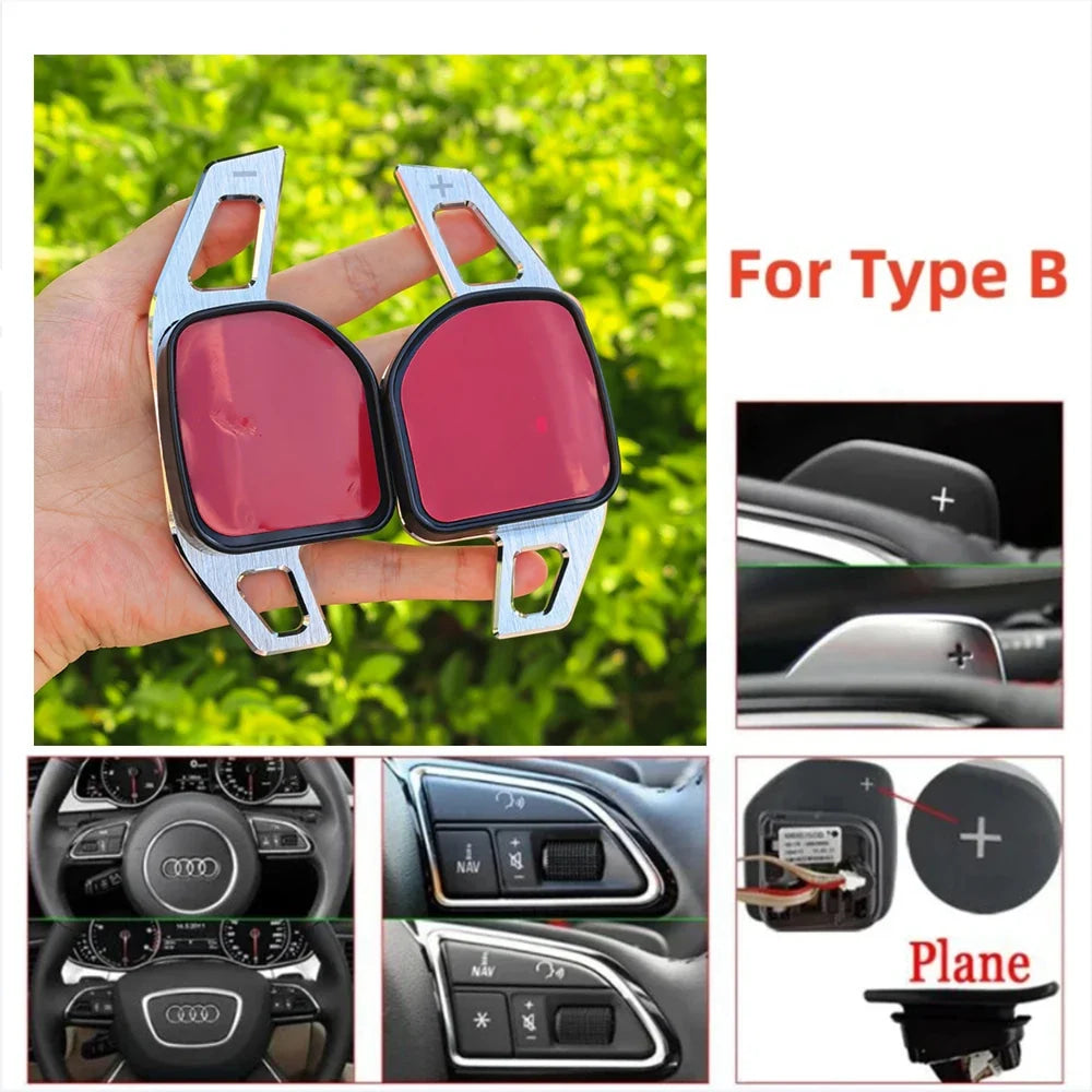 Aluminum Steering Wheel Paddle Shifter Extension for Audi A3 S3 8V A4 S4 A5 S5 B8.5 A6 S6 A7 S7 C7 Q5 Q7 2013 2014 2015 2016