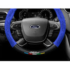 For Ford Mondeo Focus Raptor Puma Edge Explorer Ecosport Ranger F150 Kuga Car Suede Carbon fiber Anti-slip Steering Wheel Cover