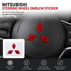 1pcs 3D Mitsubishi Carbon Fibre Steer Wheel Emblem Car Steering Wheel Sticker Car Interior Emblem Car Styling Accessories
