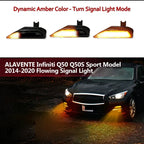 2pcs For Infiniti Q50 and Q50 Sport Car Bumper Sequential Amber Turn Signal Replace Switchback white LED Daytime Running Light