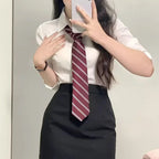 FANAN Preppy Style White Shirts Women Korean Slim Long Sleeve Office Shirt Ladies 2025 Spring Fashion Button Lapel Short Blouse