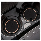 2Pcs Leather Car Coaster Anti-slip Mat Cup Holder Pad For BMW X1 X2 X3 X4 X5 X6 X7 1 3 5 6 7 Series E60 E90 E70 G20 G30 G7