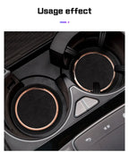 2Pcs Leather Car Coaster Anti-slip Mat Cup Holder Pad For BMW X1 X2 X3 X4 X5 X6 X7 1 3 5 6 7 Series E60 E90 E70 G20 G30 G7
