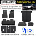 Floor Mats for Tesla Model Y 2025 2026 Juniper All Weather Trunk Mat Kick Pads Cargo Frunk Liners Seatback Protector Accessories