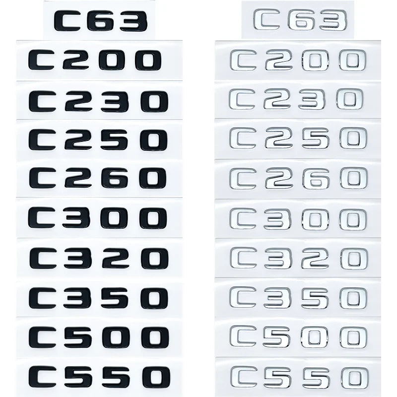 ABS Plastic C200 C200L C230 C250 Trunk Rear Logo Badge Emblem Sticker For Mercedes Benz C Class W201 W202 W203 W204 W205