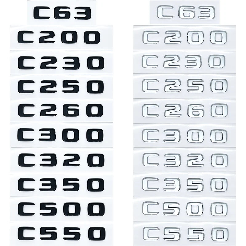 ABS Plastic C200 C200L C230 C250 Trunk Rear Logo Badge Emblem Sticker For Mercedes Benz C Class W201 W202 W203 W204 W205