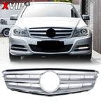 XVIP Chrome Silver Sport Style Racing Grille Bumper Grill For Mercedes Benz C-Class W204 2008-2014 C180 C200 C250 C280 C300 C350