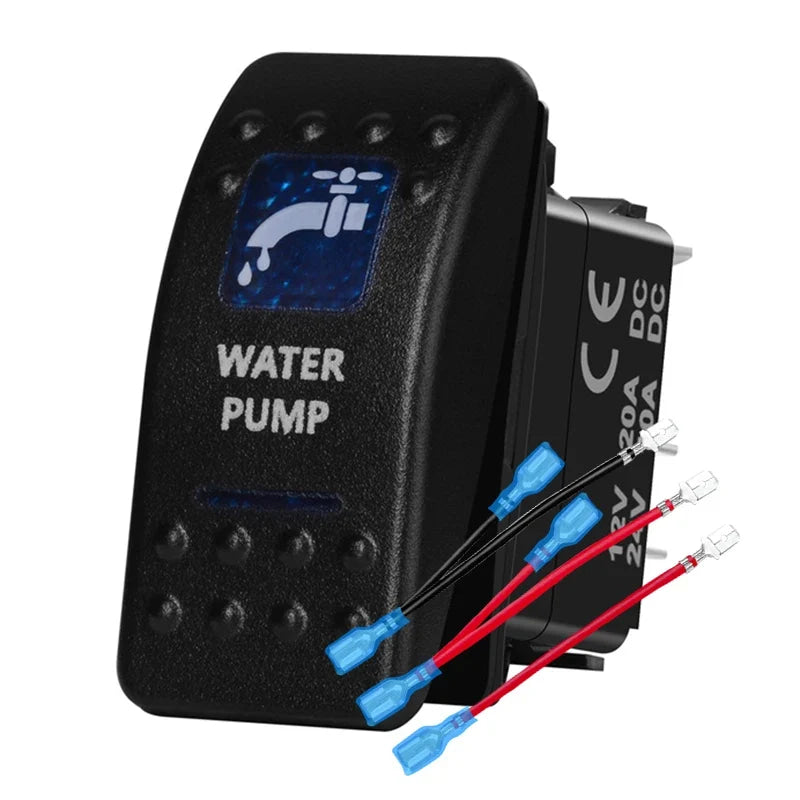 12v/24v Blue Led Light 5 Pin On Off SPST Rocker Switch 7 Pin On Off On ARB Carling Style Car Boat Waterproof Push Switch