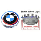 1/4/7Pcs Car Wheel Hub Center Cover Steering Wheel Center Sticker Auto Front Hood Trunk Logo For BMW 50th anniversary E36 E39