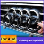 1Pc Audi directly covered front /Rear logo Emblem Refitted four-ring black Badge For Audi A4 A3 A5 A7 Q3 Q5 Q7 Q2 A6 Accessories