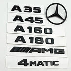 3D ABS Black A35 A45 A160 A180 A200 A250 Logo Letters 4MATIC Badge Car Rear Star Sticker AMG Emblem For Mercedes Benz