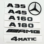 3D ABS Black A35 A45 A160 A180 A200 A250 Logo Letters 4MATIC Badge Car Rear Star Sticker AMG Emblem For Mercedes Benz