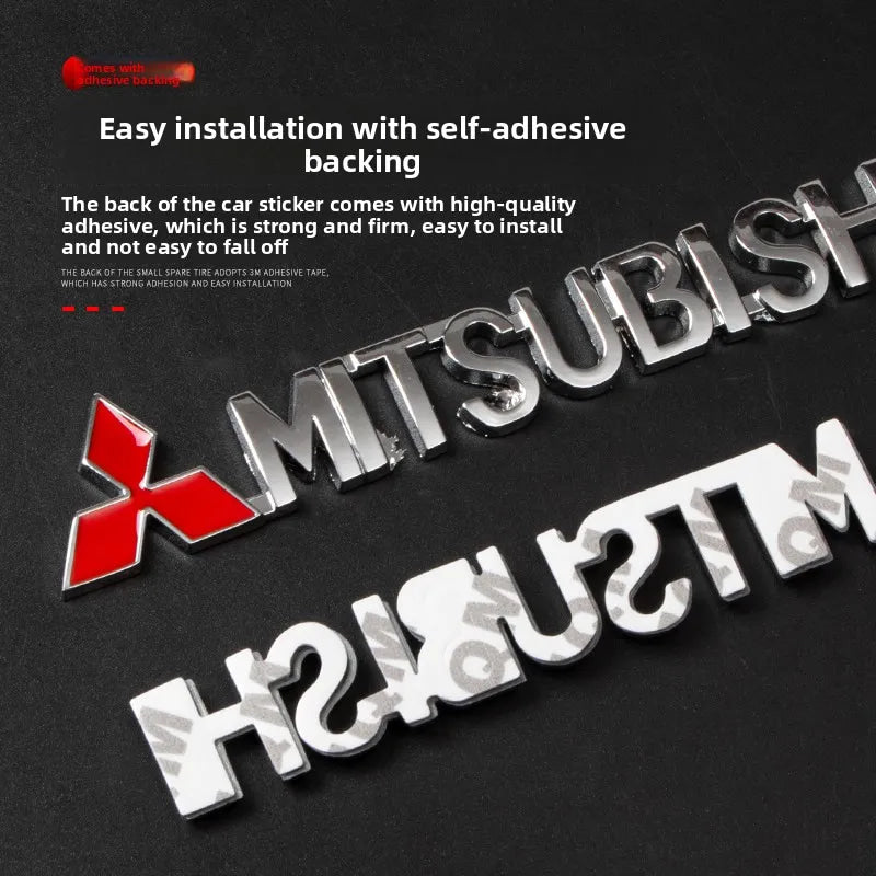 For Mitsubishi Outlander Eclipse Pajero Lancer EVO ASX Triton Attrage Ralliart Delica Car Metal Logo Badge Emblem Sticker