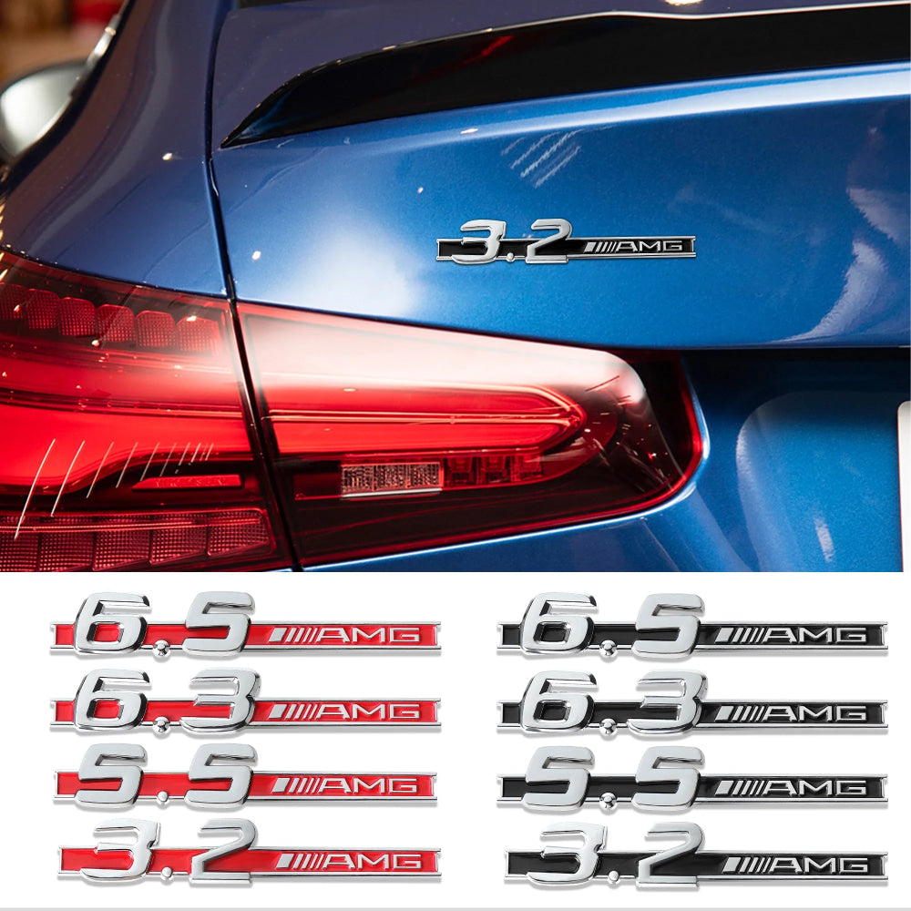 3D ABS Car Styling Logo 3.2 5.5 6.3 6.5 AMG Badge Fender Side Rear Trunk Sticker for Mercedes Benz A CLA GLC W108 W222 C180 W190