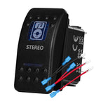 12v/24v Blue Led Light 5 Pin On Off SPST Rocker Switch 7 Pin On Off On ARB Carling Style Car Boat Waterproof Push Switch