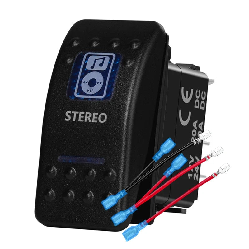 12v/24v Blue Led Light 5 Pin On Off SPST Rocker Switch 7 Pin On Off On ARB Carling Style Car Boat Waterproof Push Switch