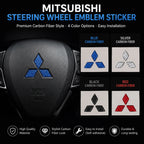 1pcs 3D Mitsubishi Carbon Fibre Steer Wheel Emblem Car Steering Wheel Sticker Car Interior Emblem Car Styling Accessories