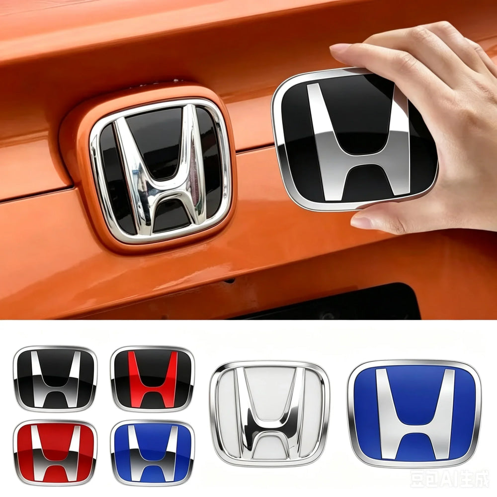 3D Chrome 'H' Emblem for Honda - Steering Wheel Badge ABS Car Front Grill Trunk Sticker Auto Styling Accessories