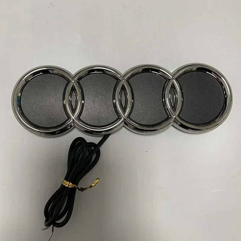 18.2x5.8cm for AUDI Car 4 Rings Logo Light Emblem A3 Q3 Q5 A1 TT 4D Led Badge Decals Refitting Decoration Glowing Accessories