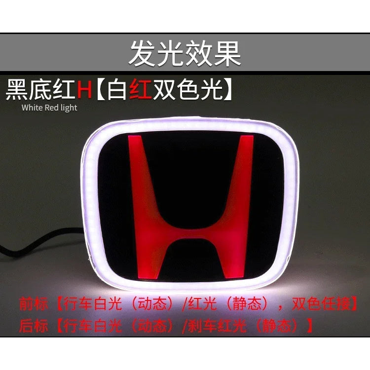 For Honda Accord Civic Odyssey CRV Inspire Amaze Vezel PMMA LED Car Emblem Sticker Front Rear Trunk Light Badge Accessories