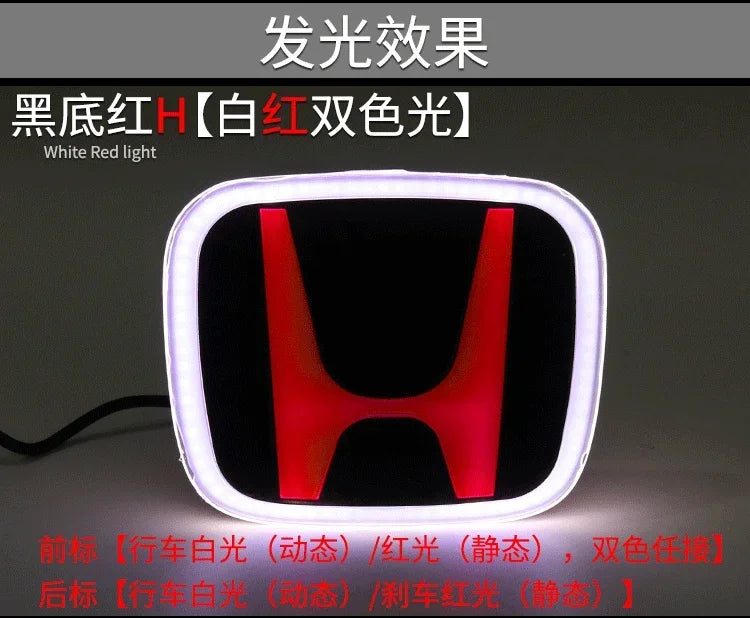 For Honda Accord Civic Odyssey CRV Inspire Amaze Vezel PMMA LED Car Emblem Sticker Front Rear Trunk Light Badge Accessories