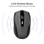 Ratón inalámbrico 2,4G, ratón para juegos de 2,4 Ghz, ratón óptico inalámbrico 6D, Mini ratón silencioso delgado DPI1600 para Macbook, PC y portátil