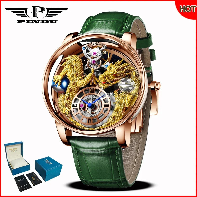 PINDU Design 2025 NEW Men Watch Diamond TourbillionTop Brand Luxury Astronomia Quartz Watch Men sapphire glass waterproof Watch