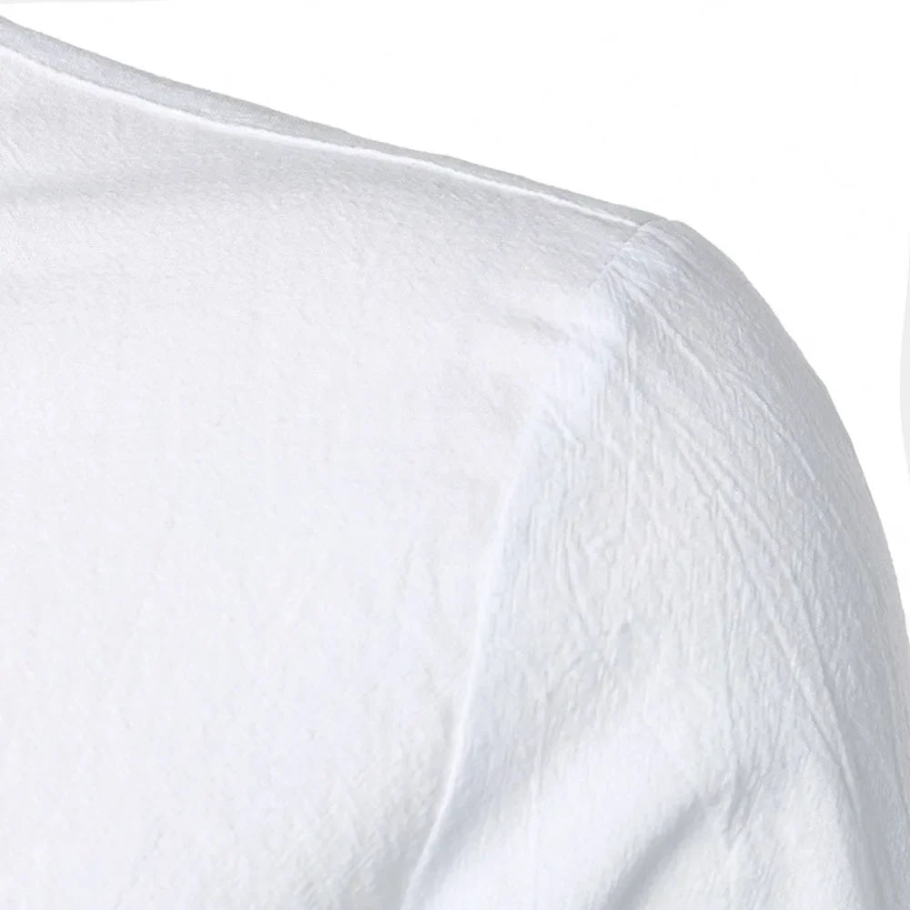 Cotton Linen Shirt for Men Slim Fit Tops Long Sleeve Bussiness Shirt Spring Autumn Casual Formal Men's Shirts
