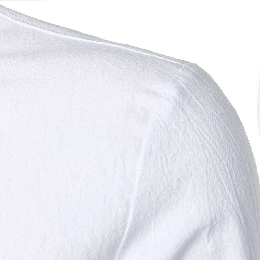 Cotton Linen Shirt for Men Slim Fit Tops Long Sleeve Bussiness Shirt Spring Autumn Casual Formal Men's Shirts