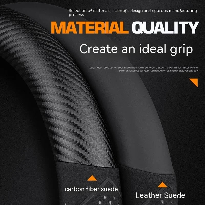 For Chevrolet Cruze Bolt Aveo Spark Onix capti Cavalier Carbon fiber Suede Microfiber Car Steering Wheel Cover Auto Accessories