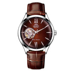 Orient Men's Automatic Open Heart Watch Blue Dial Stainless Steel Band Casual Dress Wristwatch 30M Water Resistant Fashion Watch