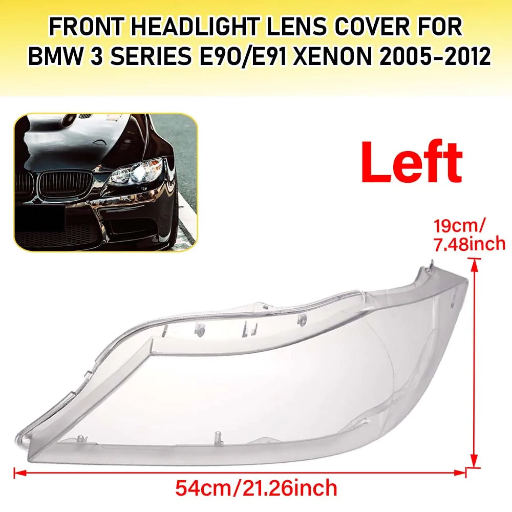 Car Headlight Lens Car Front Headlamp Shell Transparent Lampshade Lens For BMW 3 Series E90 Large Lampshade 05-12 BMW Headlight