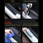 Carbon Fiber Car Door Threshold Tape Sill Protective Stickers Decal for Jeep CHEROKEE Logo Rear Trunk Bumper Scratch Guard Trim