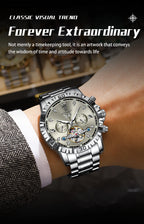 POEDAGAR Luxury Men Wristwatch Hollow Tourbillon Luminous Date Week Man Clock Automatic Mechanical Stainless Steel Men's Watches