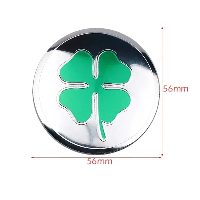 4PCS Universal 56MM 60MM Four-leaf Emblem Car Wheel Center Hub Caps Badge Sticker Cover