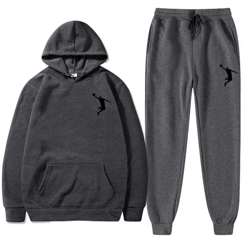 Sports Basketball Brand Sweatshirt Sweatpants Men Women 2 Pieces Sets Tracksuit Fashion Casual Hooded Sportswear Sudadera Hombre