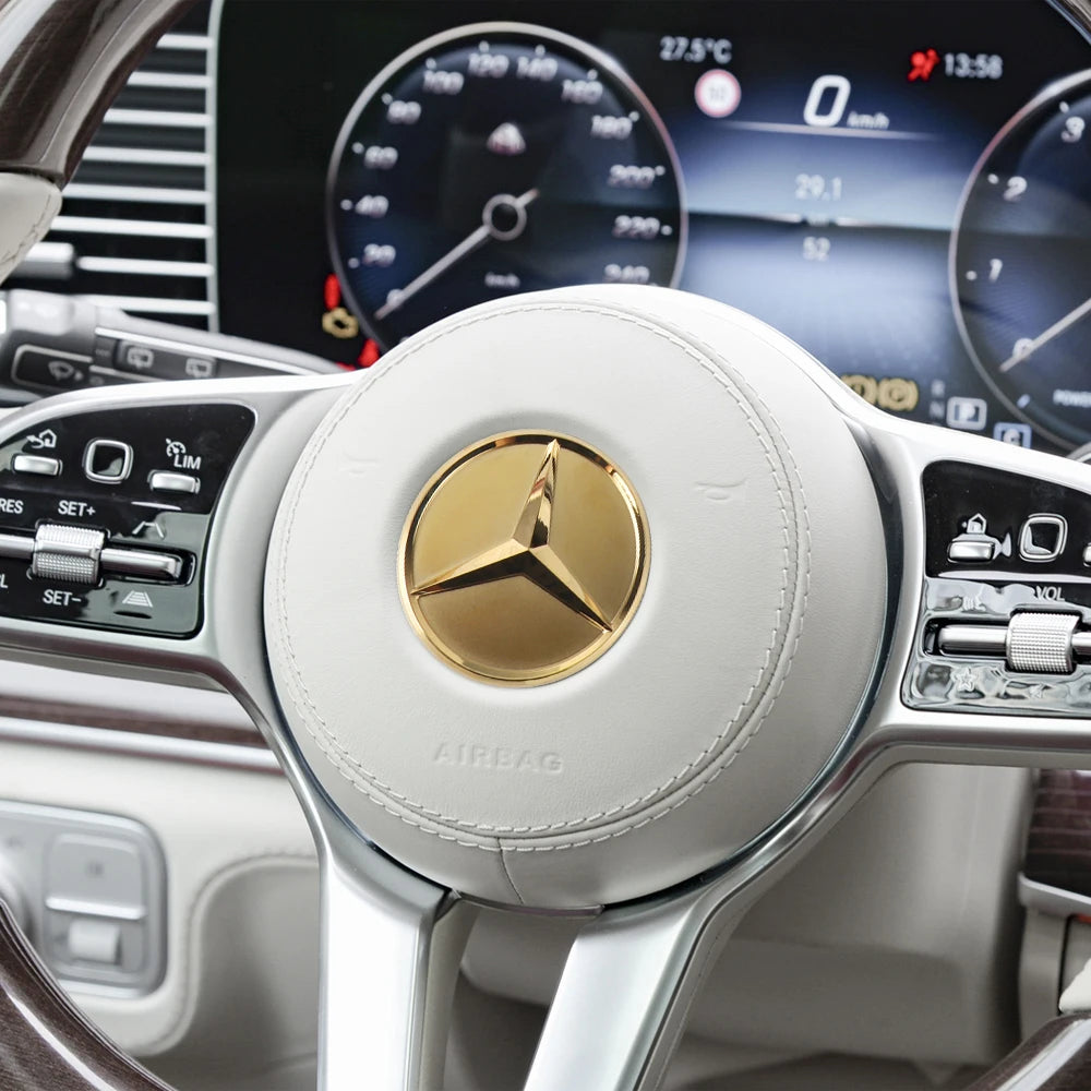 52mm 57mm Car Steering Wheel Badge Sticker Replace Decor For Mercedes Benz B/C/E/S Class A Class C200L GLC GLK FXPT-JS-BENZ