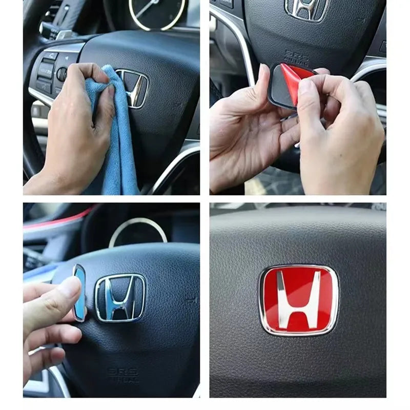 Car  Accessories Freshener Steering Wheel Emblem H-Sticker For Honda Civic Accord City CRV Jade Fit Odyssey Hybrid