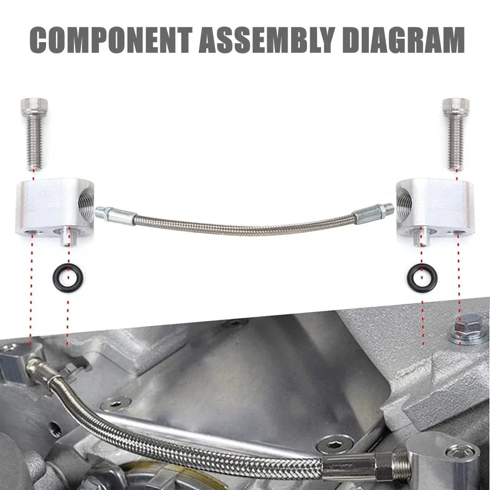 LS Cylinder Head Coolant Throttle Body Bypass Hose Kit Aluminum For GM LS Series Engines LSX LS1 LM7 LR4 LQ4 LS6 L59 LQ9 LM4