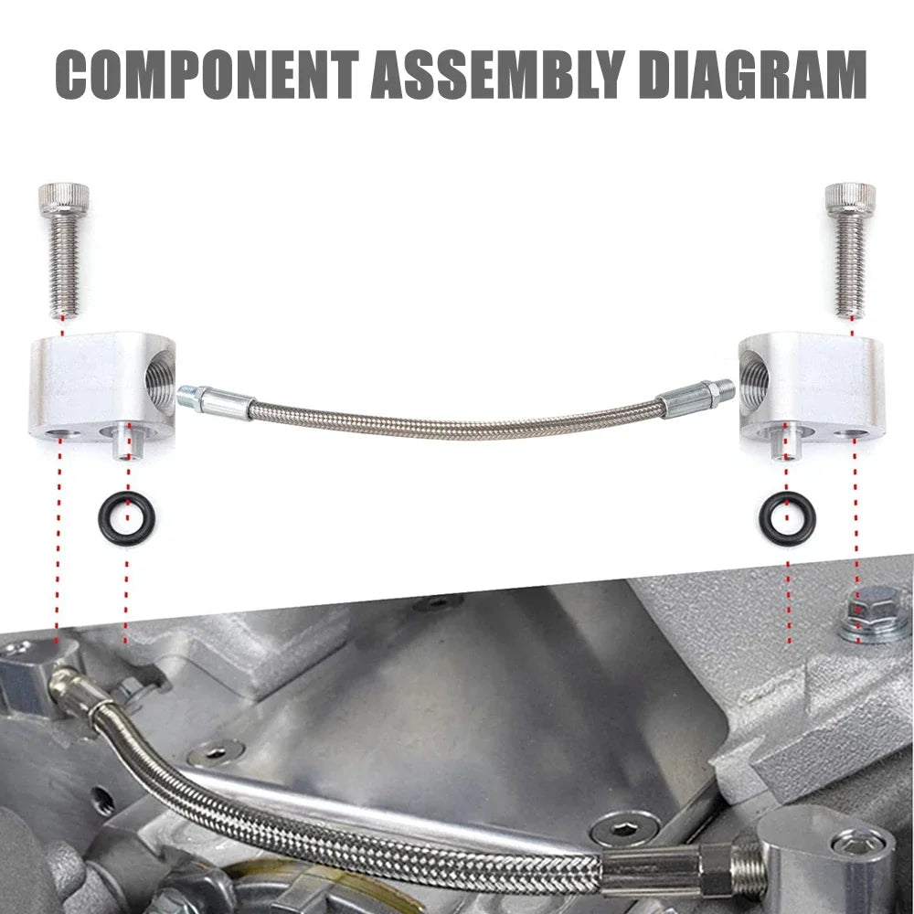 LS Cylinder Head Coolant Throttle Body Bypass Hose Kit Aluminum For GM LS Series Engines LSX LS1 LM7 LR4 LQ4 LS6 L59 LQ9 LM4