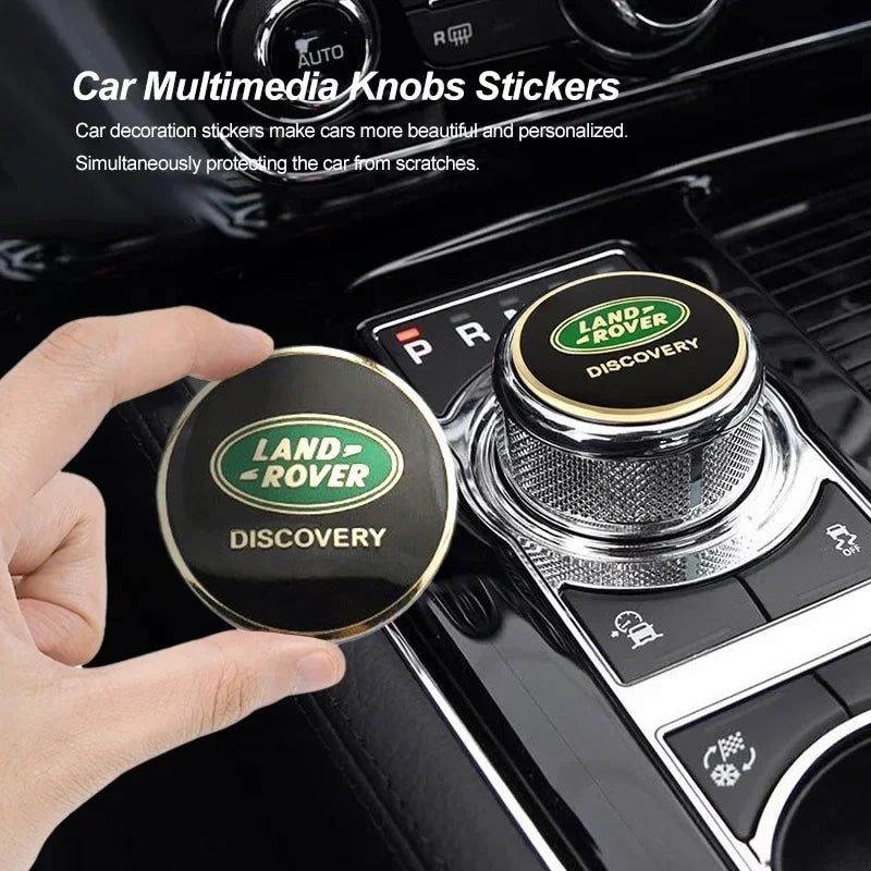 Shift Knob Decoration Metal Cover Car Console Button Sticker For Land Rover Discovery 2 3 4 Range Rover Freelander SV SVR Velar