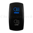 12V 20A Blue Led Car Boat Laser Rocker Switch ON OFF, (ON) OFF, ON OFF ON, (ON) OFF ON, (ON) OFF (ON) Waterproof