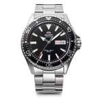 Orient Automatic Mechanical Diver Watch for Men 200M Waterproof Red Dial Stainless Steel Band Day Date Display Sport Wristwatch