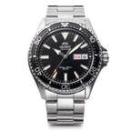Orient Automatic Mechanical Diver Watch for Men 200M Waterproof Red Dial Stainless Steel Band Day Date Display Sport Wristwatch