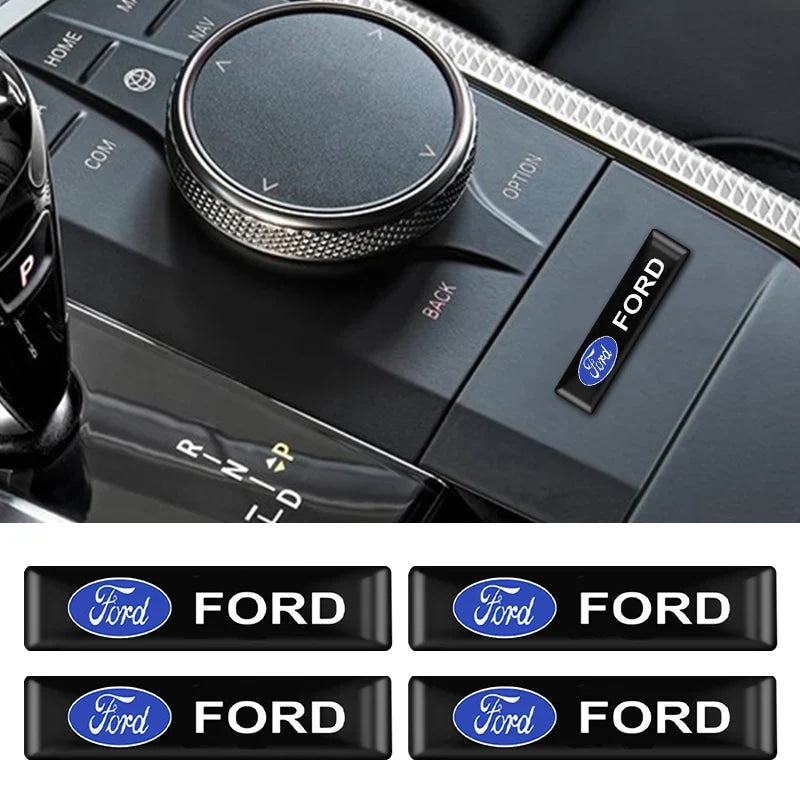 10Pcs 3D Car Styling Epoxy Emblem Badge Stickers Goods Auto Accessories For Ford Focus mk2 mk3 Fiesta Fusion Ranger Mondeo Kuga